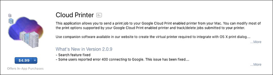 google cloud print for mac os x